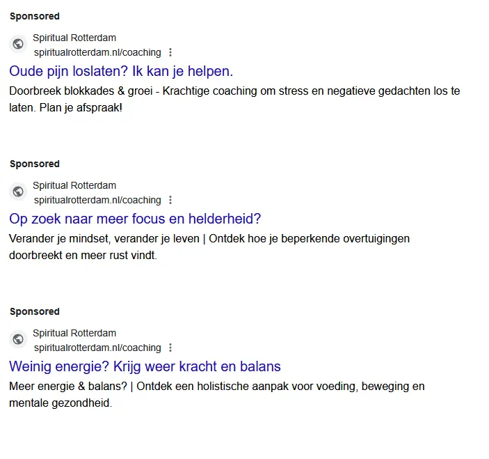 ADS (VOORBEELD, SLECHTE COPY)
